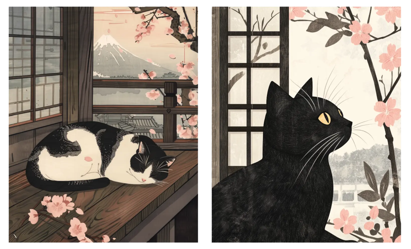 Sleeping Cat in Spring x Cherry Blossom Watcher Artelo