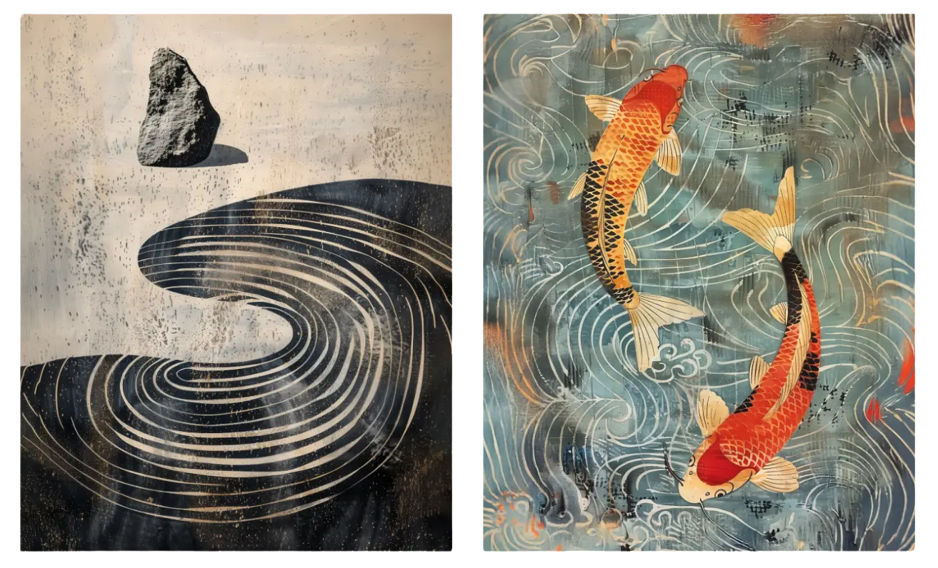 Zen Stone x Koi in Eternal Flow Artelo