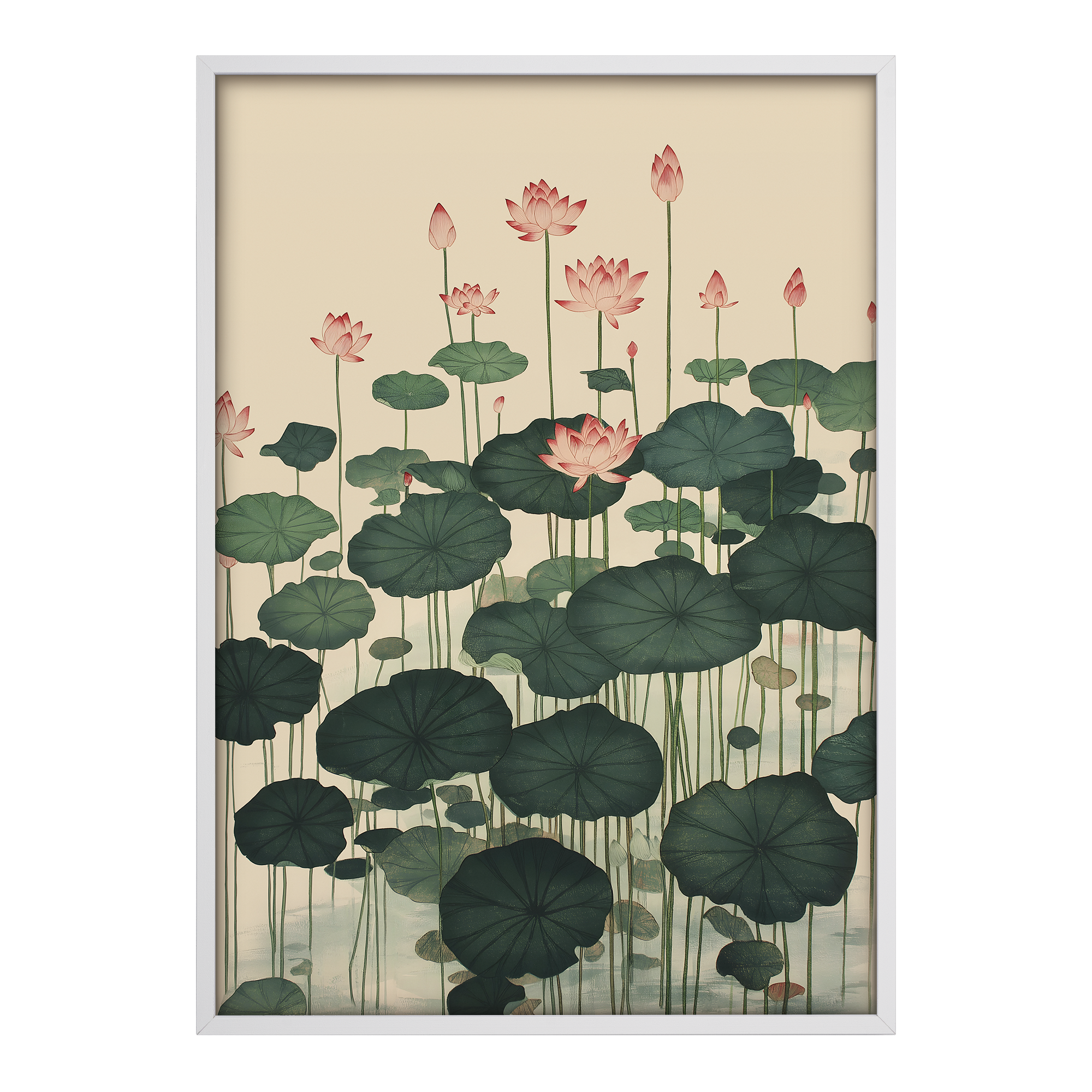 Lotus Forest Japanese wall art print framed