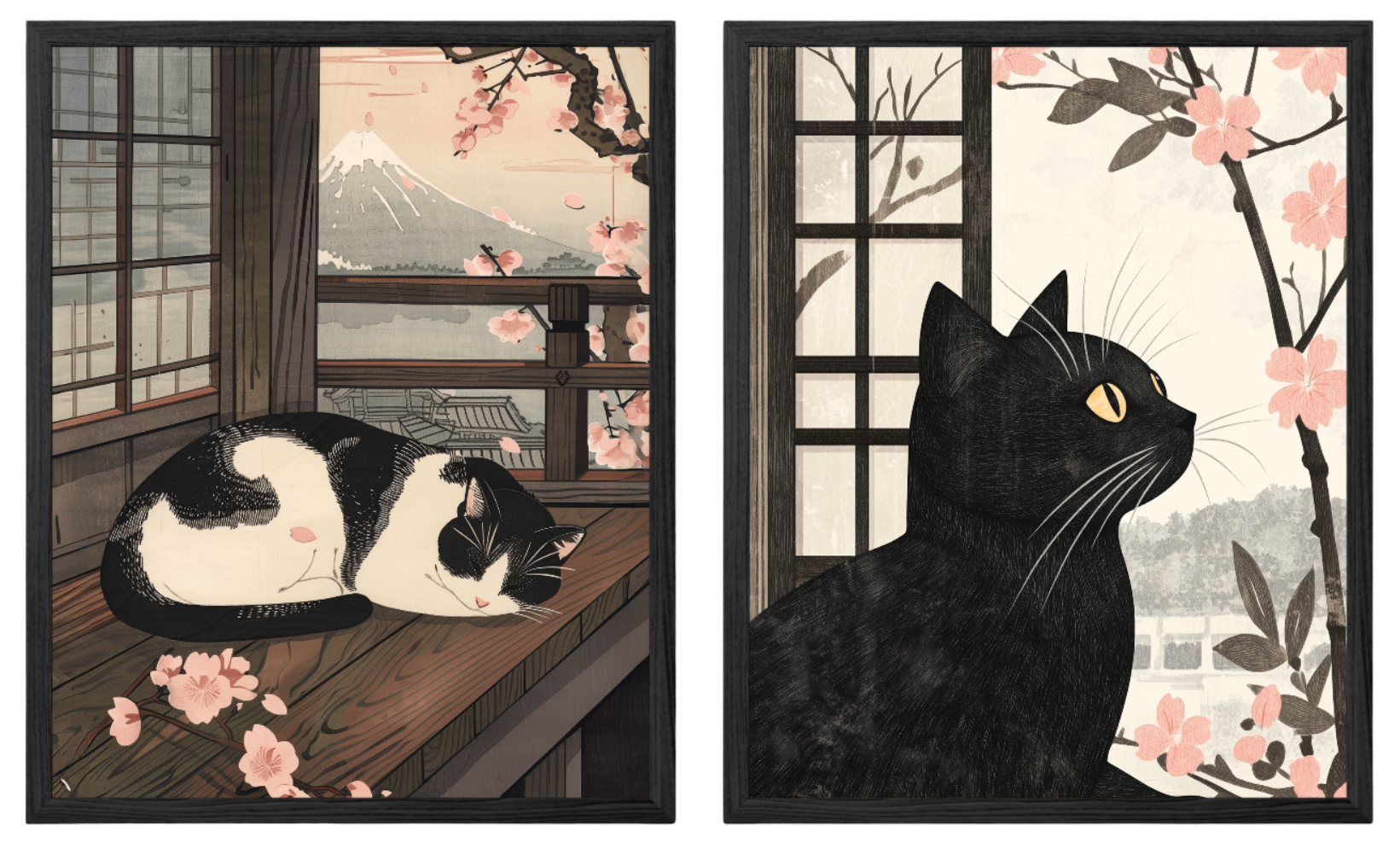 Sleeping Cat in Spring x Cherry Blossom Watcher